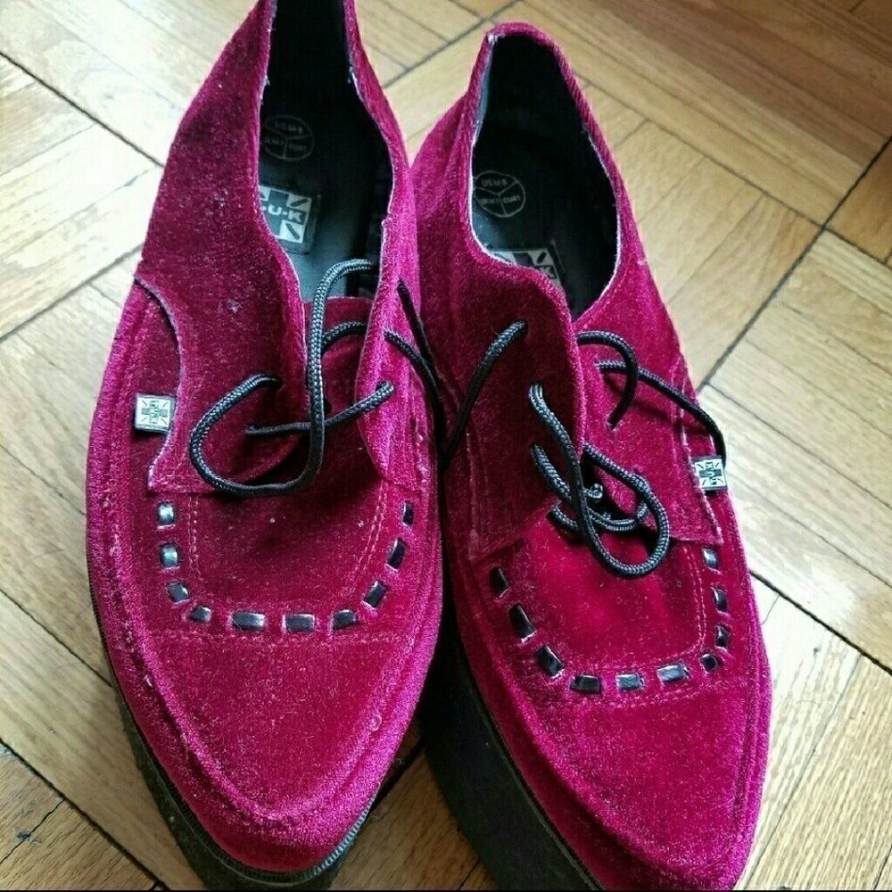 RARE Size 10 TUK Burgundy Punk Platforms - Picture 3 of 7